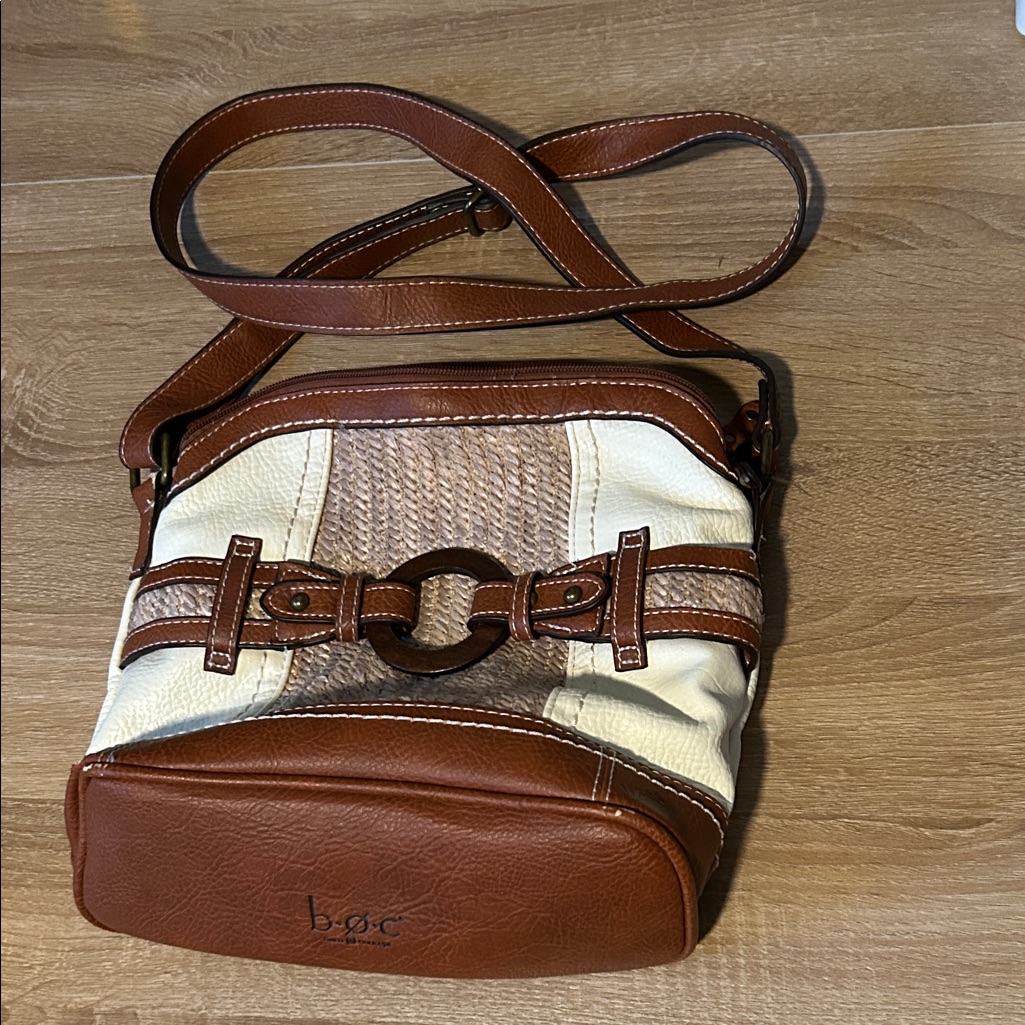 B.O.C. Tan And Cream Crossbody Bag